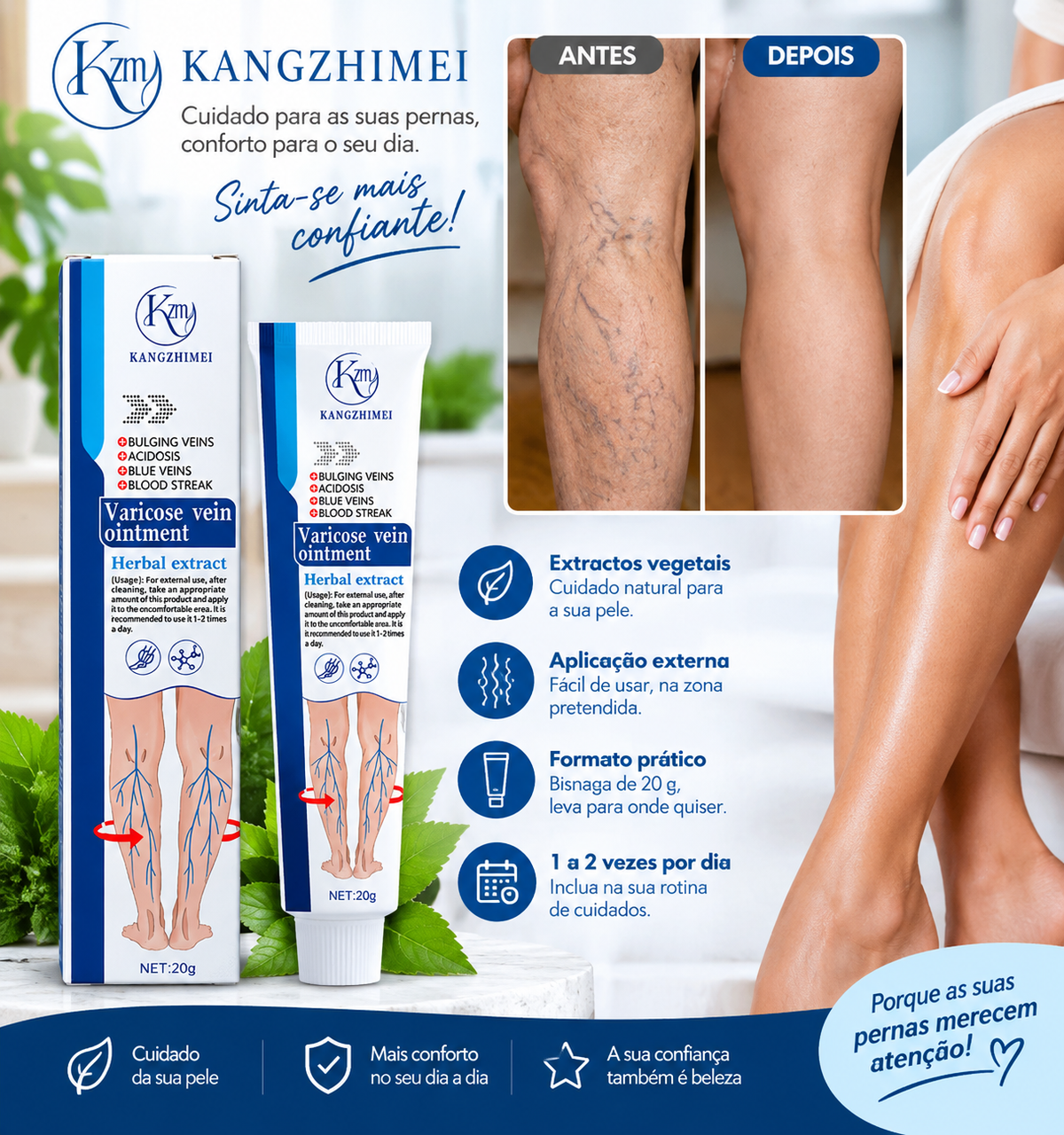 Vricose Vein— Pomada para Veias Visíveis e Pernas Cansadas