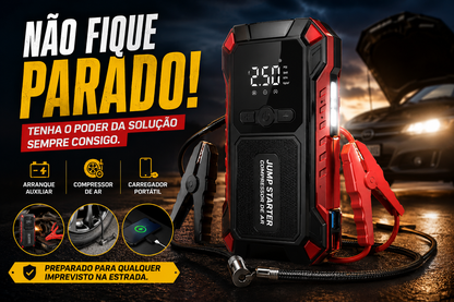 Jump Starter e Compressor de Ar Portátil