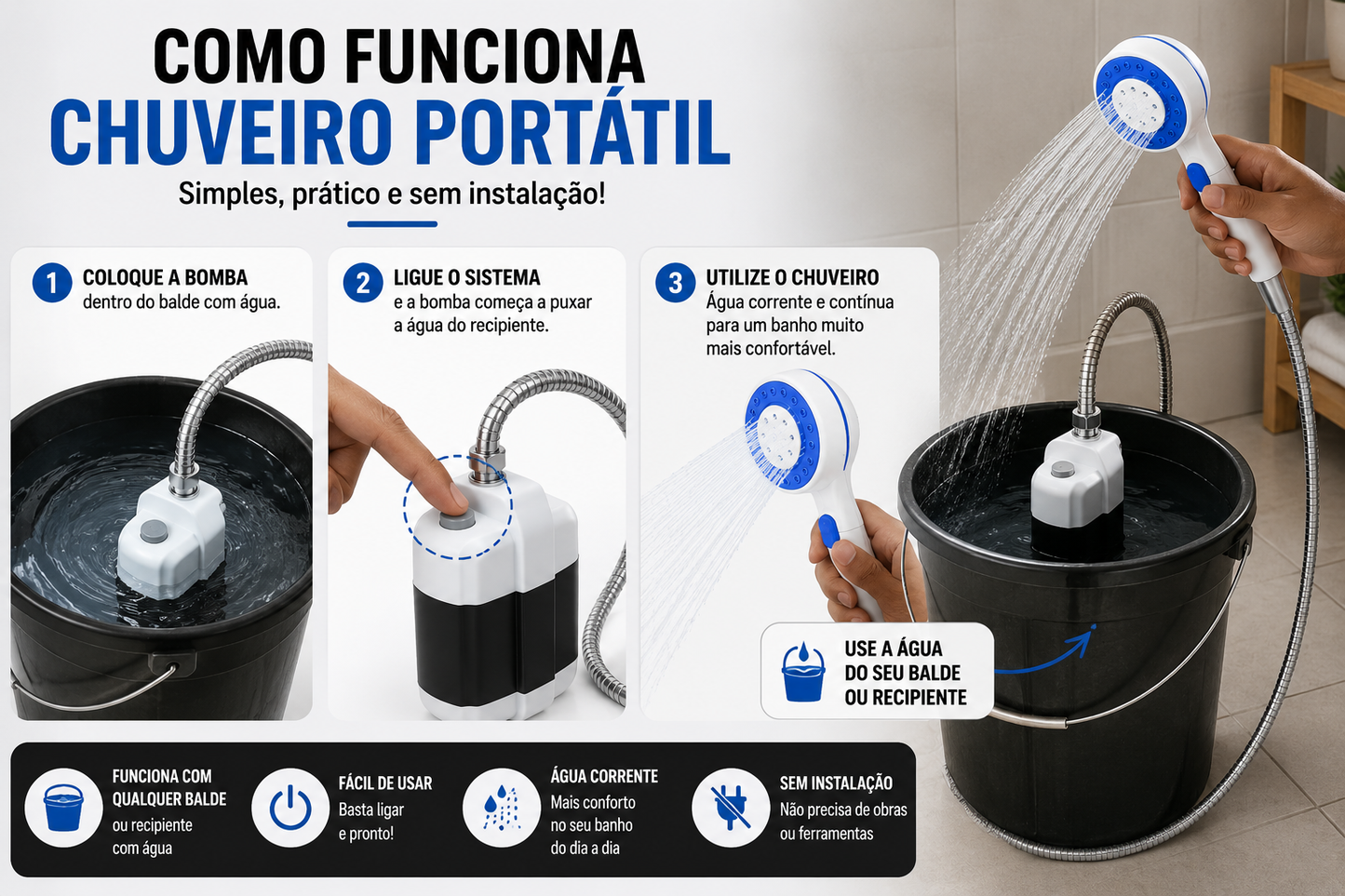 🚿 CHUVEIRO PORTÁTIL