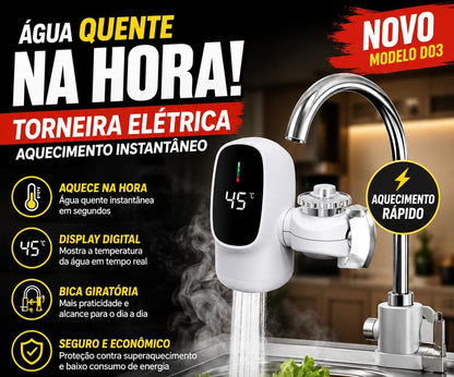 Torneira Elétrica D03 com Aquecimento Instantâneo e Display Digital