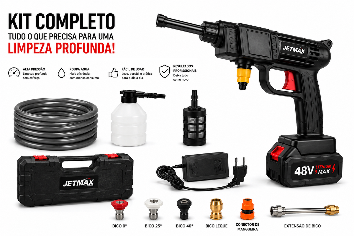 Pistola Lavajato de Alta Pressão | Limpeza Potente Sem Esforço